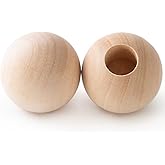 Pinehurst Crafts Wood Dowel Rod End Caps, 1-1/4 inches Diameter with 1/2 inches Hole, Pack of 10, DowelCap_1.25Inch_.5Inch