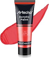 Artecho Scarlet Red Acrylic Paint 120ml Tube for Canvas Wood Fabric Art Supplies