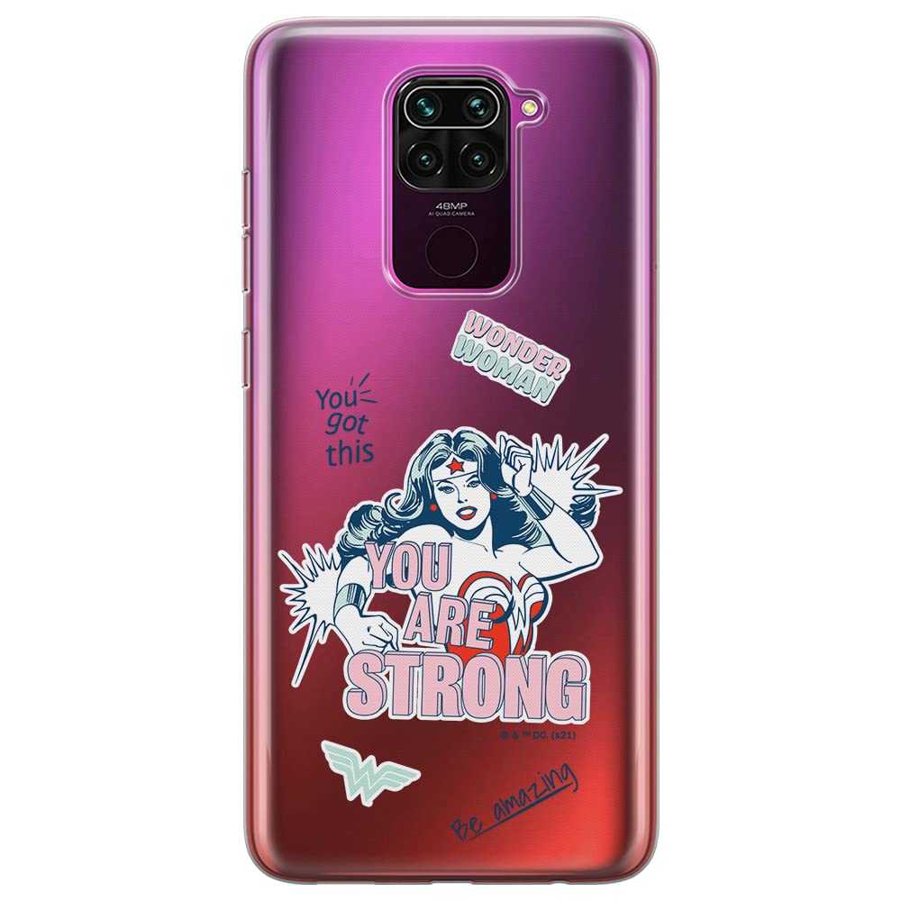 ERT GROUP mobile phone case for Xiaomi REDMI NOTE 9 original and officially Licensed DC pattern Wonder Woman 025 optimally adapted to the shape of the mobile phone, partially transparent