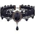 Charm.L Grace Black Flower Lace Gothic Lolita Choker Necklace With Beads & Pendant - View #11