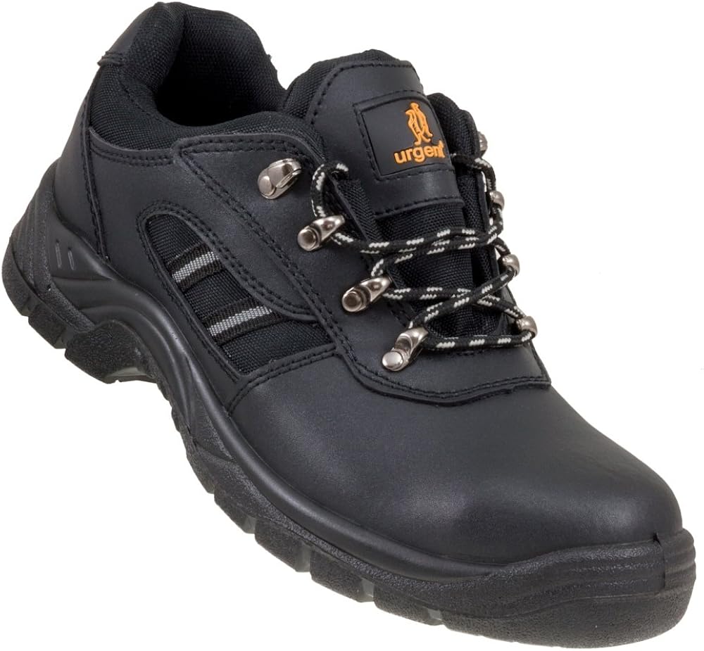 Urgent Leightweight Leather Men 's Shoes Safety Work Shoe with Steel