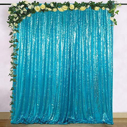 ShiDianYi Sequin Backdrop Teal 4FTx6FT Baby Shower
