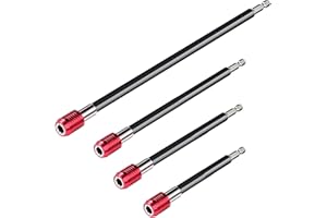 Drill Bit Extension Set,4Pcs Magnetic Drill Screwdriver Bit Holder Bar Chuck Adapter Extender 1/4 inch Hex Quick Release Bit 