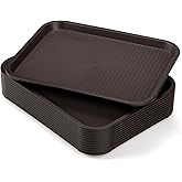 Yarlung 12 Pack Plastic Fast Food Trays, 13.7 x 10.5 Inch Rectangular Cafeteria Trays Restaurant Serving Tray for Coffee Tabl