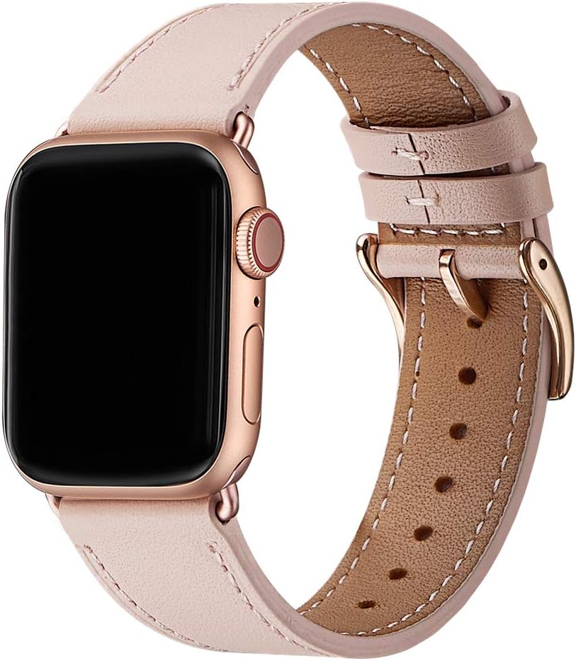 QAZNZ Leather Straps for Apple Watch Strap 40mm 42mm(Series 11 10) 41mm 38mm,Women Men Replacement Strap for Apple Watch Series 9 8 7 6 5 4 3 2 1 & iWatch SE 1/2/3,Ultra 3/2/1 - Image 3
