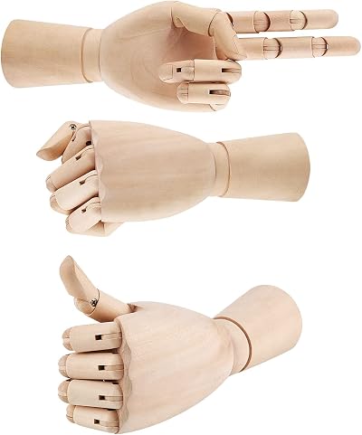 Shoze Wooden Hand 10" Articulated Hand Manikin for Arts Drawing Display