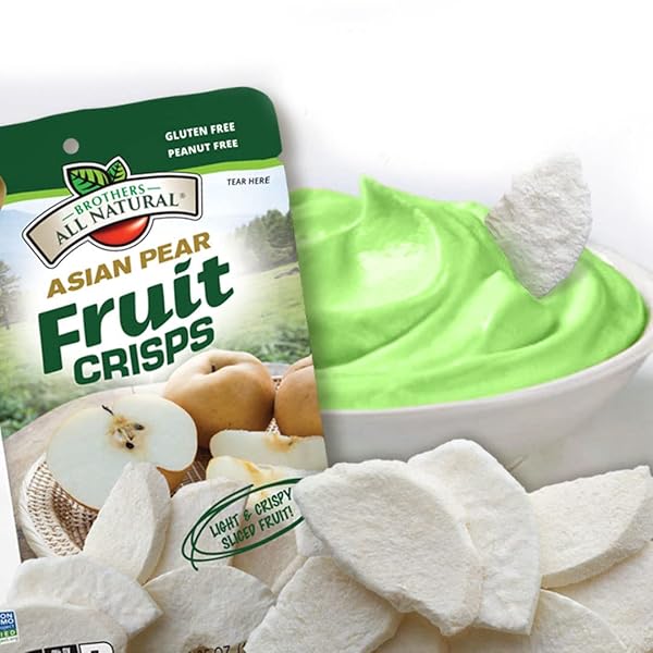BROTHERS ALL NATURAL FREEZE DRIED FRUIT CRISPS, ASIAN PEAR, 0.35 OZ (PACK OF 24), MADE WITH 100% FRUIT, GLUTEN FREE, SOY FREE, VEGAN, HEATHY SNACK, LUNCH BOX READY