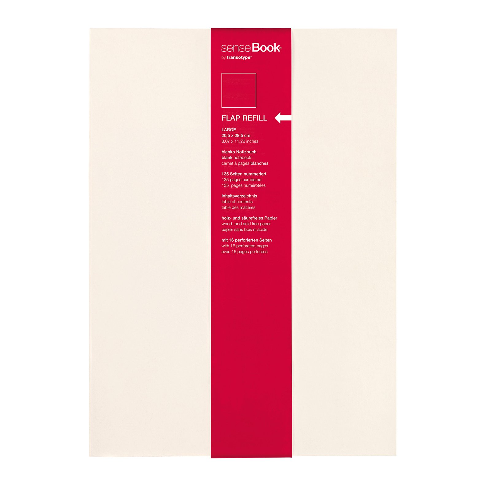 Transotype Sense Book Flap Refill, Small, Circa Plain ca. A4