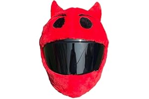 GINTBN Halloween Motorcycle Helmet Cover,Funny Plush Demon Motorcycle Helmet Cover Halloween Decor for Full face Helmet