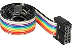 DMiotech 1 Pack 10 Pins IDC Flat Ribbon Cable 66cm Length 2.54mm Pitch Breadboard Jumper Wires for Electronic Projects Type-C