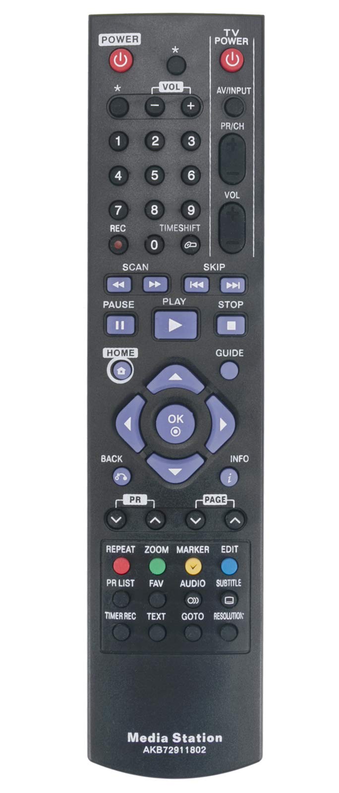 ALLIMITY AKB72911802 Remote Control Replace for LG MEDIA STATION MS408D MS409D