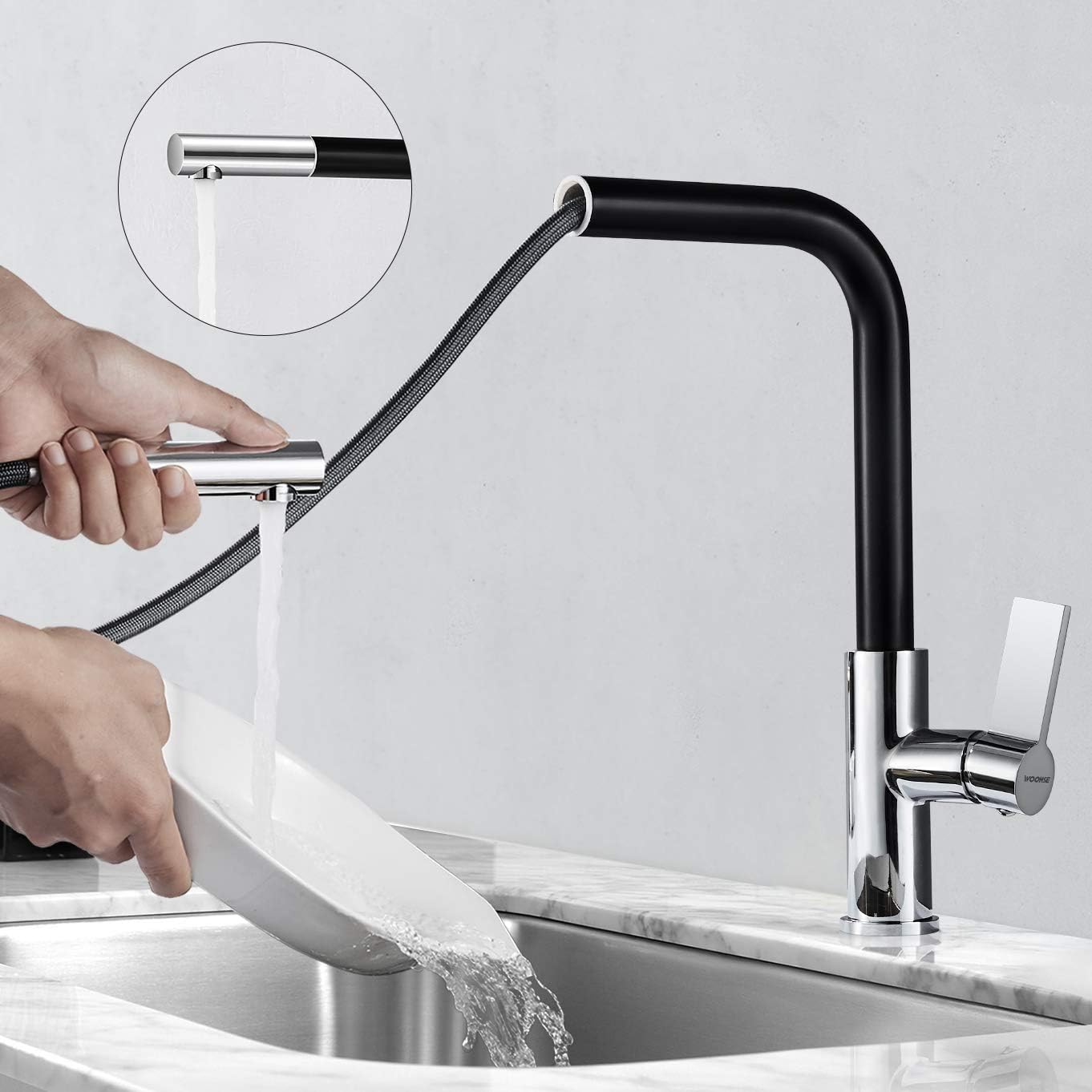 G3/8 Anschlüsse Moderner Wasserhahn küche mit 2 Strahlarten Brause