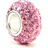 Metal Factory Pink Crystal Ball Bead Sterling Silver Charm