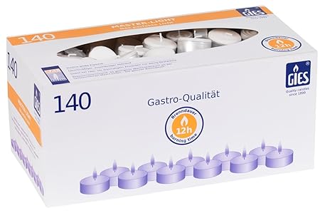 Gies 205-488000-10 Master-Lights, Durchmesser 48 mm, in Metallhülsen, 140-er Karton, weiß
