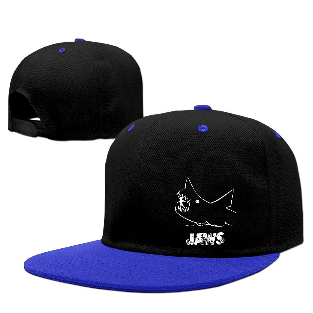 Custom Funny Adjustable Jaws Shark Poster Sun Cap Hat RoyalBlue