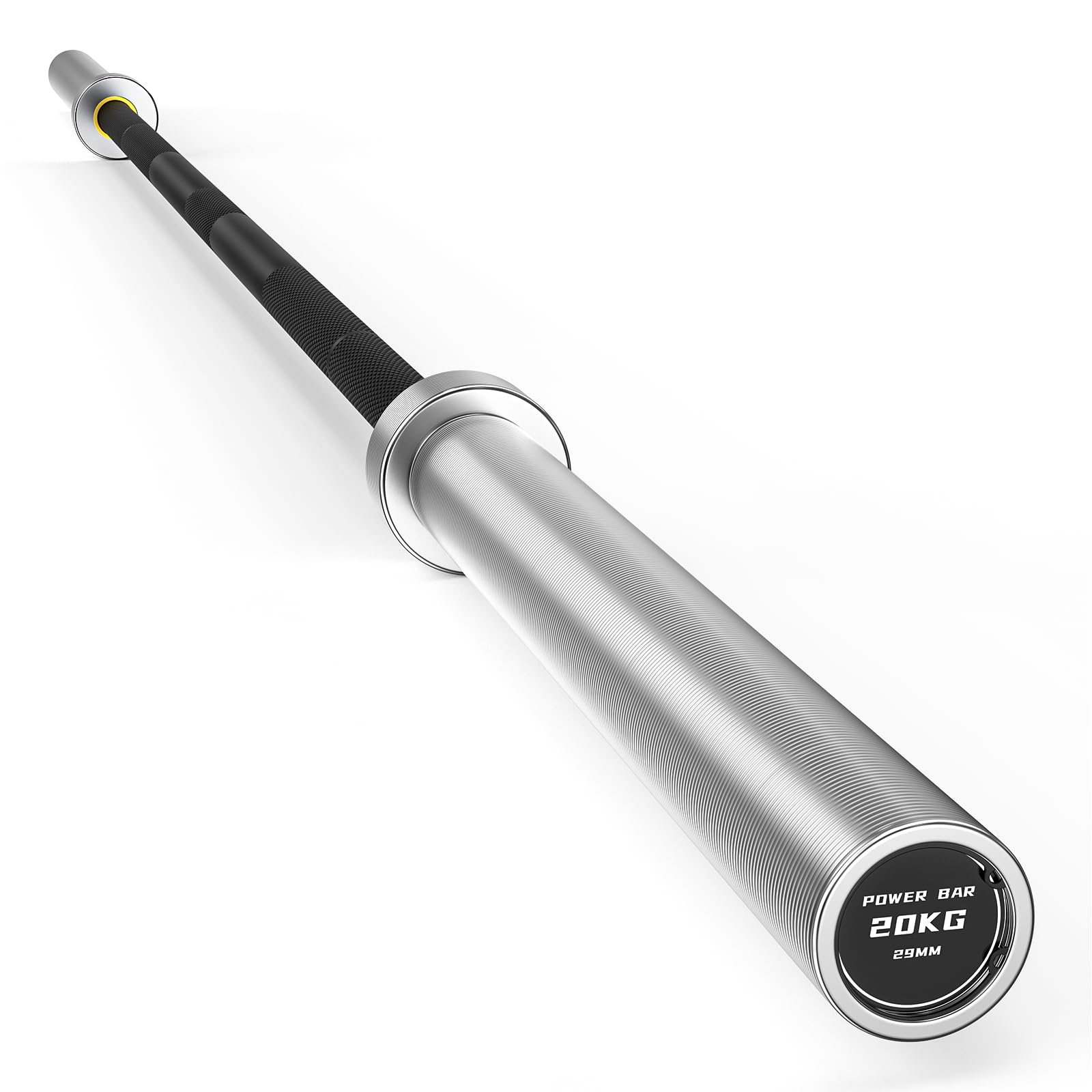 7FT Powerlifting Deadlift Bar Olympic Barbell 45lb Barbell 2INCH 1500lbs Capacity Olympic Bar with Moderate Knurling For Power Weightlifting Squats Deadlifts Black Image