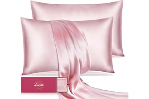 Lacette Silk Pillowcase for Hair and Skin 2 Pack, 22Momme 100% Mulberry Silk & Natural Wood Pulp Fiber Grade 6A Dual-Sided Silk Pillow Cases, Silk Pillow Cover with Zipper(Standard 20"x26",Girly Pink)