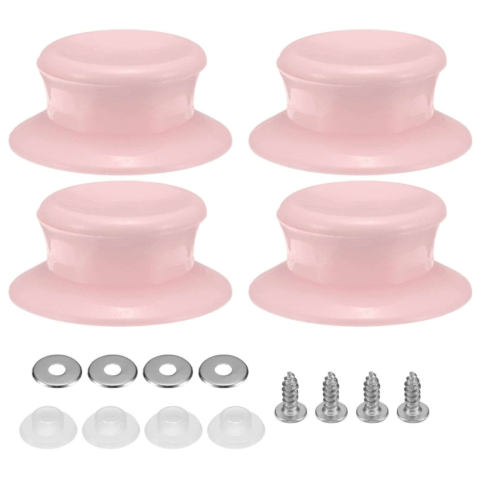Photo 1 of uxcell 4pcs Pot Pan Lids Replacement Knob, Plastic Pan Cover Holding Handles Fits Skillets and Kitchen Cookware Covers, Pink