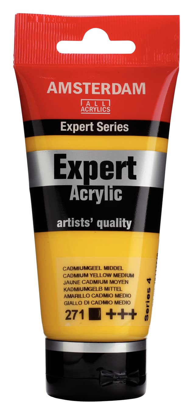 Amsterdam Expert Series Acrylic Paint - Cadmium Yellow Medium 271-75 ml Tube - Heavy Body - High Pigmentation - Excellent Lightfastness