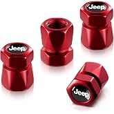 BFIVEANTE Tire Valve Stem Caps for Jeep Metal Car Wheel Air caps Auto Valve Stem Caps Accessories 4 Pcs (red)