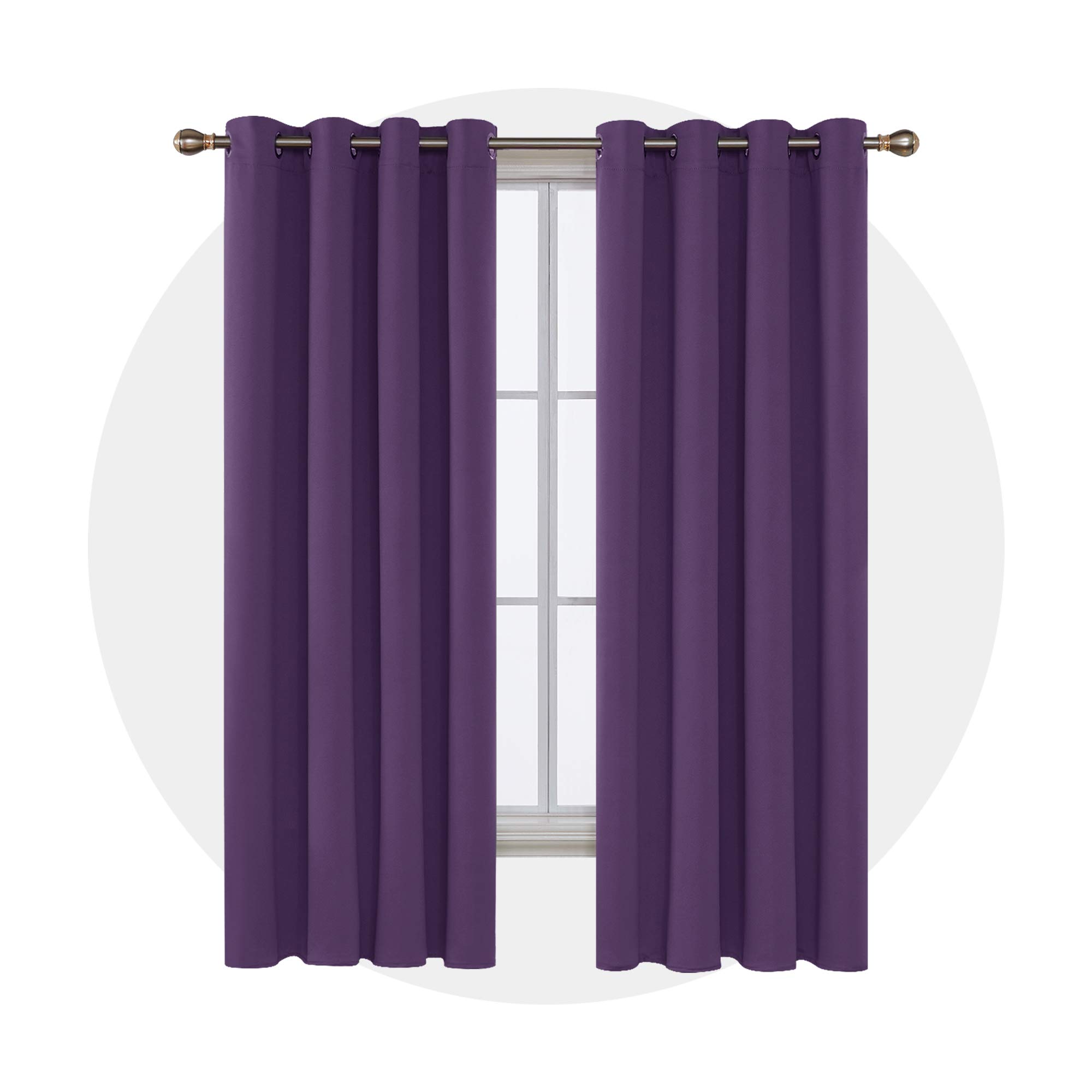 Deconovo Blackout Curtain Darkening Panel for Bedroom or Living Room Grommet Thermal Insulated Lighting Reduce Drape, 52 x 72 Inch, Purple Grape