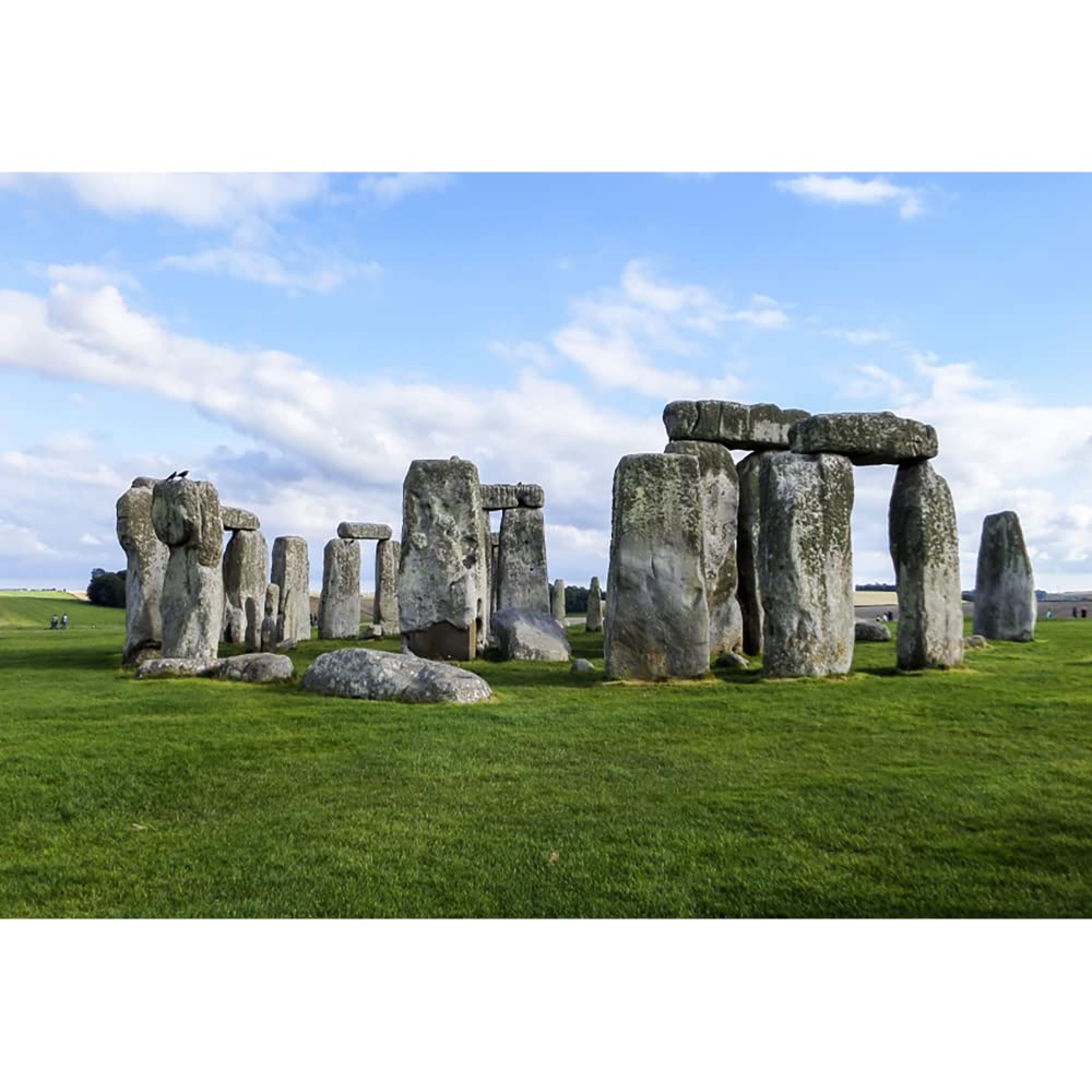 Aoihrraan 3x2m Stonehenge Backdrop European Famous Culture Temple Ruins Stones Green Grass Plain Photography Background Wedding Shoots Kids Adults Outdoor Travel Portrait Photo Studio Props