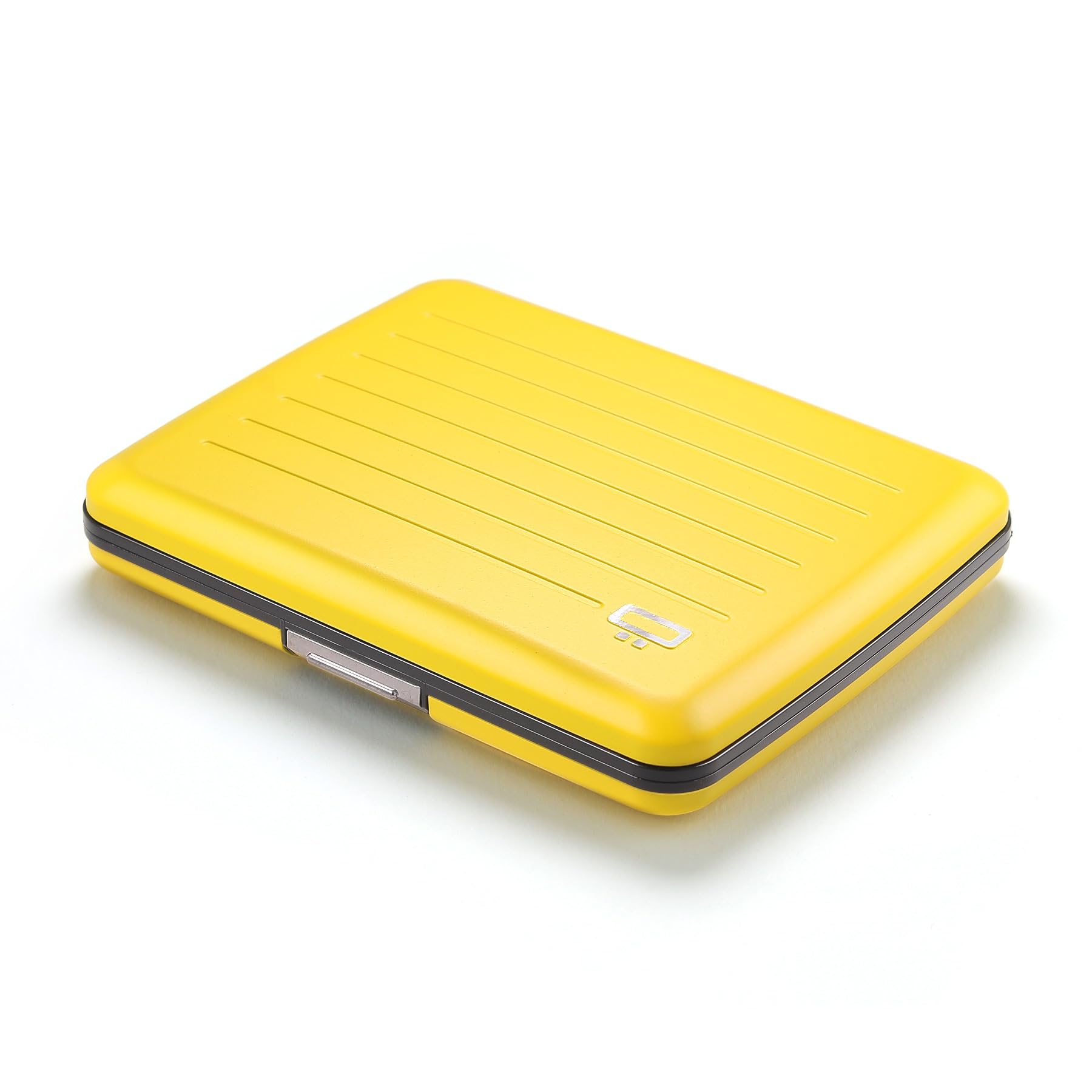 ÖGON -DESIGNS- Aluminum Wallet, Large Capacity with Metal Lock, RFID Protection Against Fraud and demagnetization, Smart Case Oslo Large Model (Matt Paint Taxi Yellow)