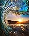 Paint by Numbers, Paint by Number DIY Oil Painting Canvas Set with Brush and Acrylic Paint, Paint by Numbers for Kids, Adults and Beginners, 16x20inch[Colored Ocean Waves-BK004]