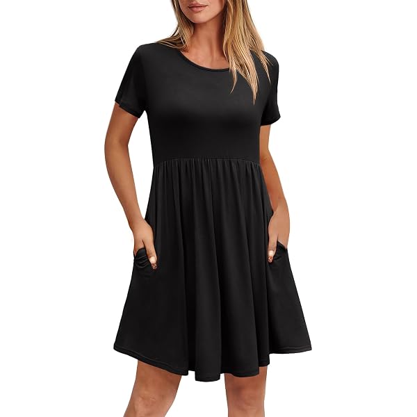 chinese dress ladies HGps8w Women's 2025 Fall Long Sleeve Tshirt Dress with Pockets, Casual Loose  Crewneck Solid Color Mini Dresses at Amazon Women's Clothing store main image 1