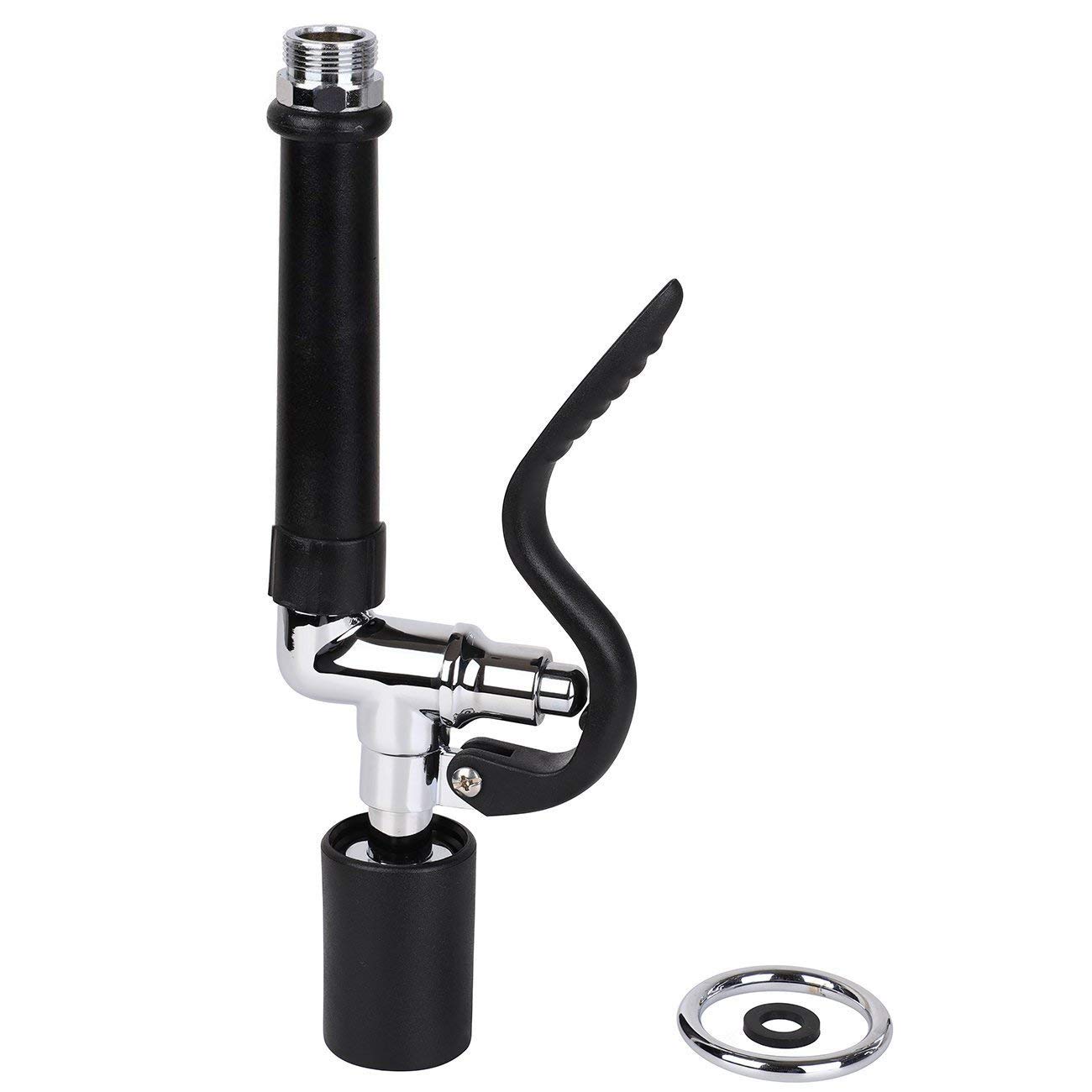 Pre-Rinse Spray Head for Commercial Kitchen Tap Replacement Parts High Pressure Spray Gun Chrome Finished Black,Pull Down Sprayer