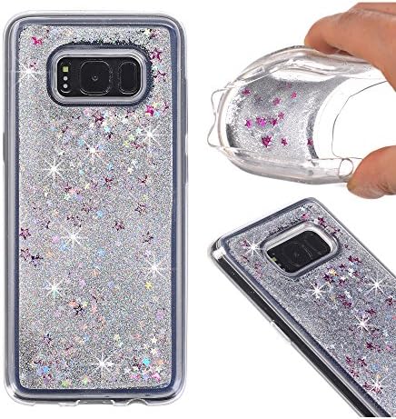 Galaxy S8 Plus Case,Soundmounds Galaxy S8 Plus Glitter Flowing Liquid Floating Fashion Bling Case Cover for Samsung Galaxy S8 Plus. (Silver)