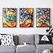 Cindere 3Pcs 7.9 x 11.8inch Oil Painting House Canvas Wall Art Landscape Painting Print on Canvas Wall Decoration Abstract Tree