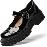 Mary Jane Shoes for Women Oxfords Platform Chunky Heel Maryjane Retro Shoes | Women's Mary Janes Round Toe Non Slip Flats with Adjustable Buckle Strap School Ladies Dress Casual Comfortable Work Shoes