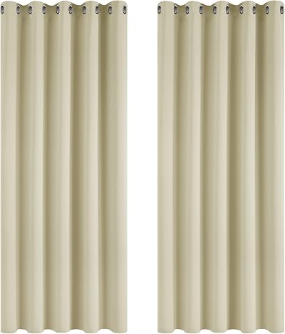 Deconovo Thermal Insulated Eyelet Curtains 66 x 54 Silver Grey 2 Panels