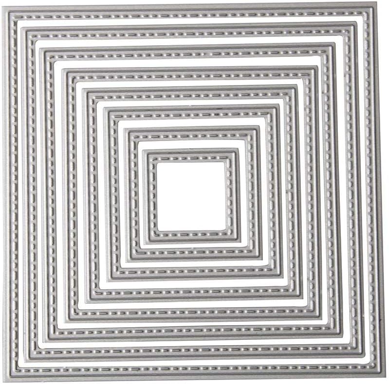 DIY Metal Scrapbook Cutting Dies - Embossing Stencil and Template for Kid's Creative Arts Crafts Supplies, Card Supplies, Wedding and Party Decorations (Square Frame)