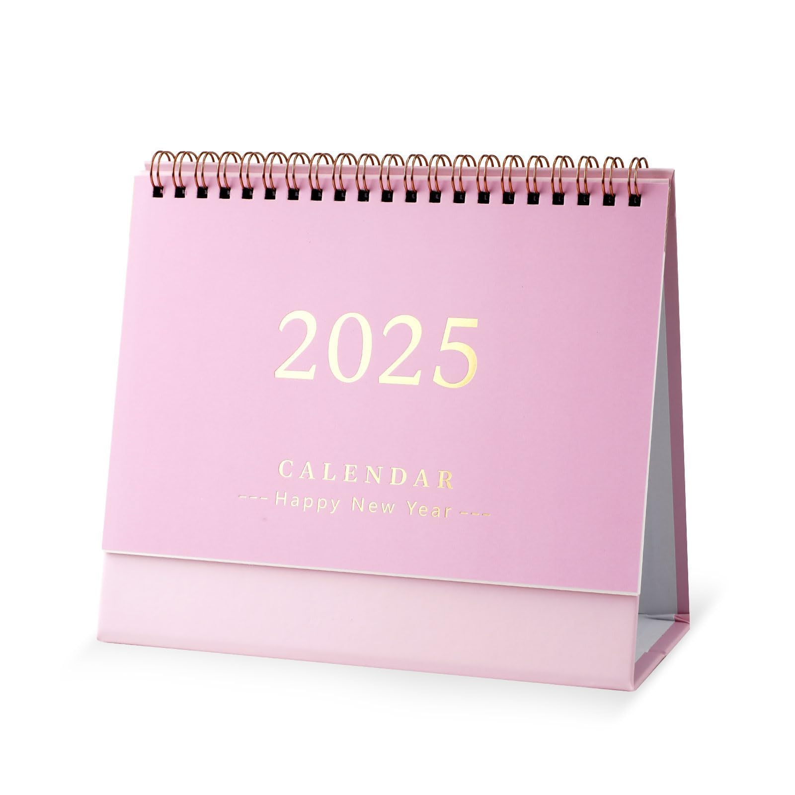 Photo 1 of 2025 Desk Calendar, Standing Flip Monthly Calendar 7.4"x6.4" Stand Up Desk Calendar Planner Organizer Scheduler Thick Paper Twin-Wire Binding Simple Notepad for Home Office New Year Decorations (Pink)
