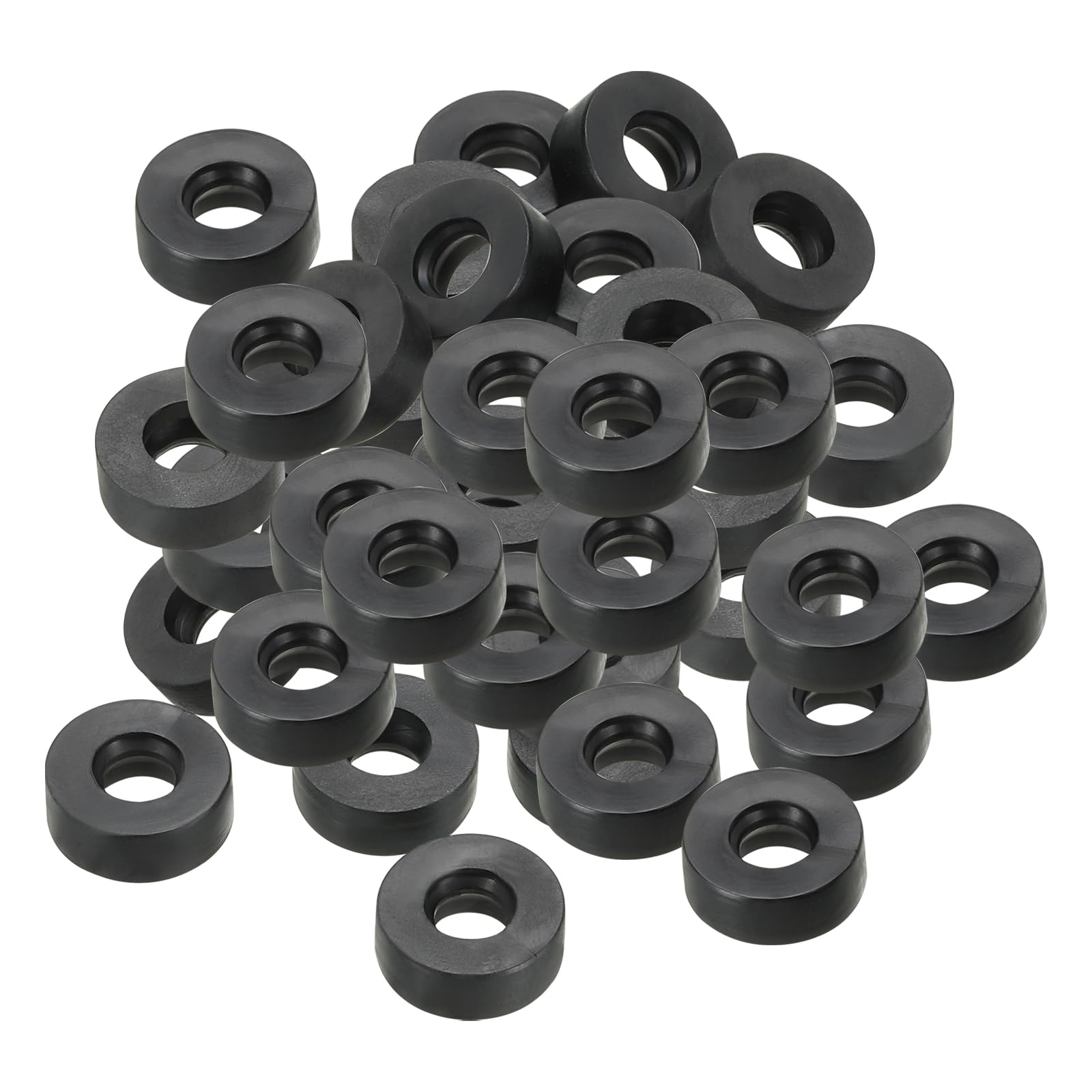 PATIKIL M5 Rubber Flat Washer, 40 Pack 5mm ID 12mm OD 4.5mm Thick Sealing Spacer Gasket Ring for Faucet Pipe Water Hose Fastener Bolt, Black — image 1