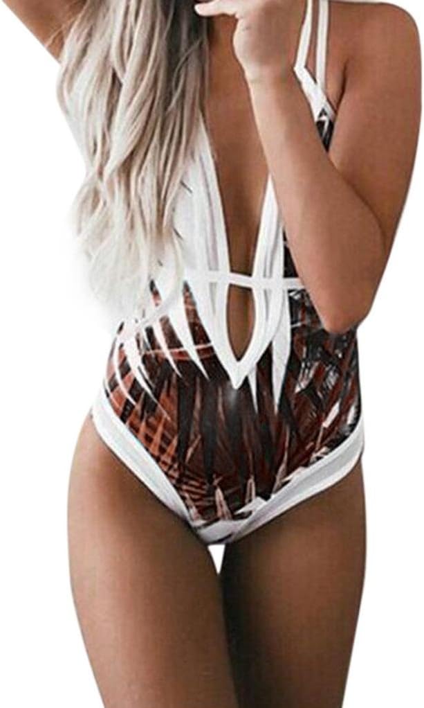 Syban.Women's One Piece Beach Swimsuit Swimwear Bathing Monokini Push Up Padded Bikini