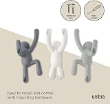 Umbra Buddy Wall Hooks Set of 3 Grey Coat Hangers Accessories view 6