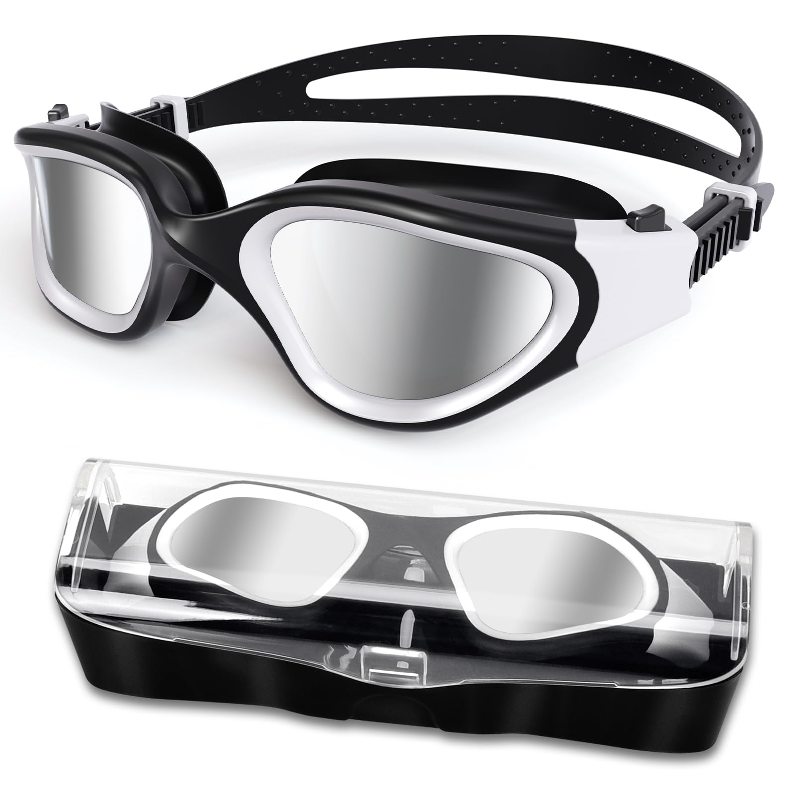 HotSrace Swimming Goggles Polarized/Non Polarized Anti Fog Anti UV No Leakage,Swim Goggles Soft Silicone Clear Vision Easy to Adjust for Adult Men Women Teenager