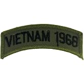 United States Military Vietnam Year Tab Embroidered Patch, with Iron-On Adhesive (1968)