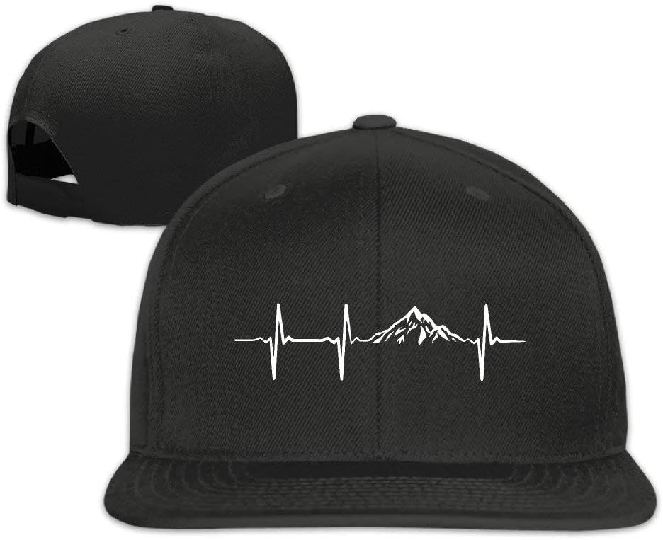 Unisex Flat Baseball Cap Heartbeat Mountains Snapback Hat Multicolor53