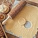 SeaHome Wooden Rolling Pins with Flower Embossing, Paisley Embossed Natural Wood Carved Snowflake Vine Plant Engraved Rolling Pin for Christmas Baking Cookies, Biscuits (38cm / 14.9