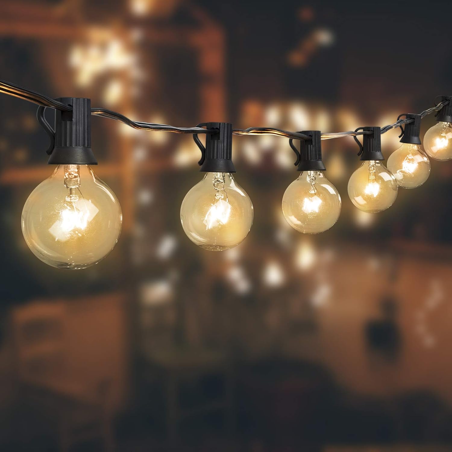 AVANLO 2 Pack 30Ft G40 Globe String Lights with 60 Clear Bulbs & 8 Spare Bulbs, Outdoor Patio, Backyard Hanging Lights or Indoor Room Decor Lights, Weatherproof IP44, 1.8M Extension Line, UL Listed : Garden & Outdoor