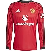 adidas 2025 26 Manchester United Men' Stadium Home Long Sleeve Soccer Jersey (Large, Red)
