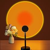 easeking LED Sunset Lamp - Sunset Lights Night Lights LED Projector Floor Lamp Atmosphere Light Night Light for Bedroom Livingroom Party Bar Store, USB Charging