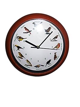 joka international GmbH Vogelstimmen-Wanduhr mit französicher Bezeichnung Brauner Rahmen