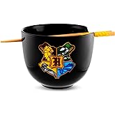Silver Buffalo Harry Potter Hogwarts Crest Ceramic Ramen Dinnerware Set | Includes 20-Ounce Noodle Bowl and Wooden Chopsticks
