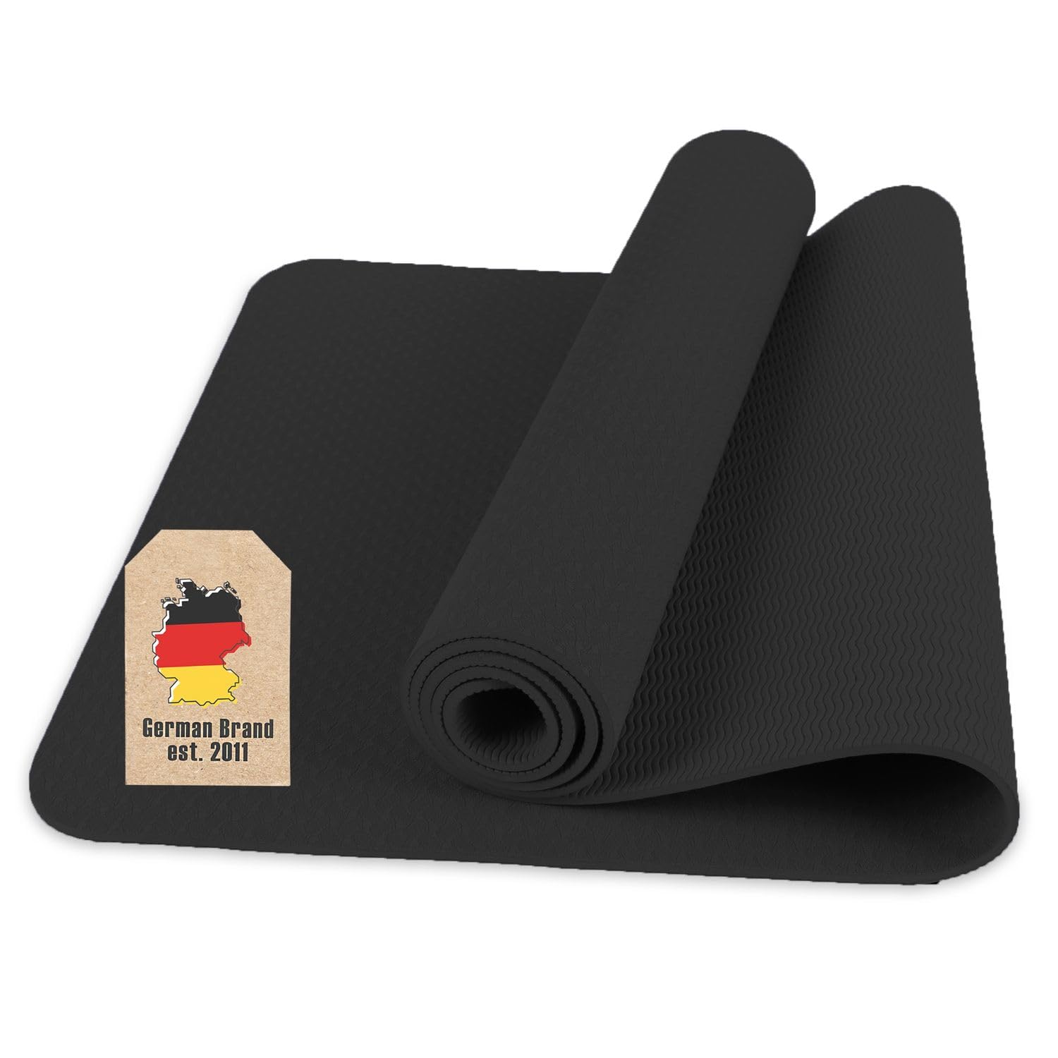 Empire Athletics Non-slip yoga mat TPE in BLACK - For Sports Yoga Gymnastics Pilates