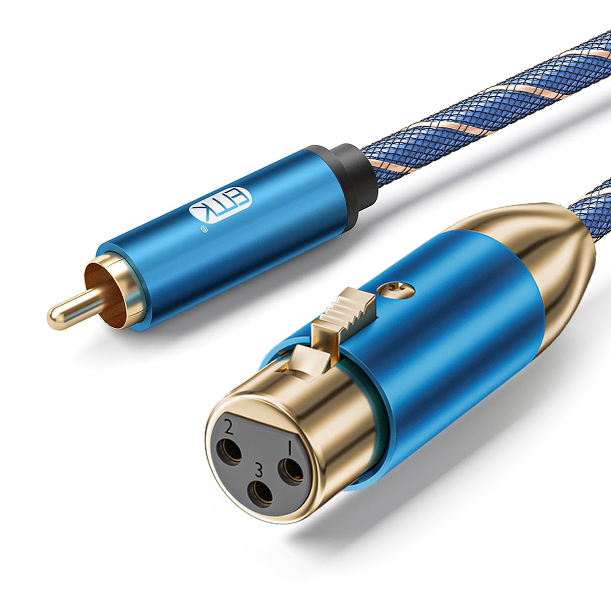 EMK XLR to RCA Cables Microphone Lead Subwoofer Cable Female to Male Mic Cords Coaxial Audio Cable MIC to XLR Adapter for DVD, Speaker, TV, Mixer, Amplifier (F-3M)